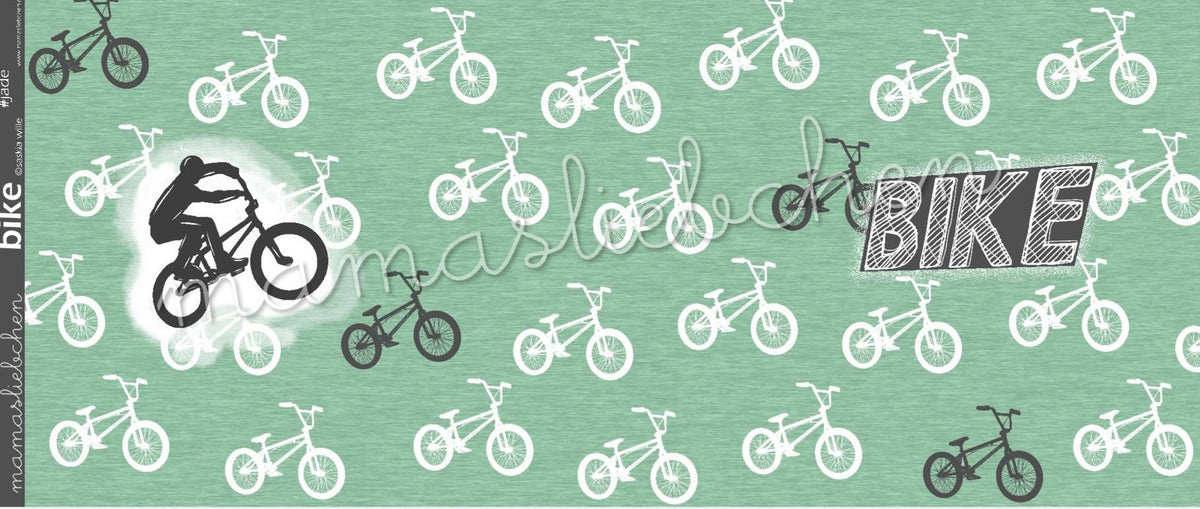 Jersey-Stoff "bike #jade" (1Panel, ca 0,65m)