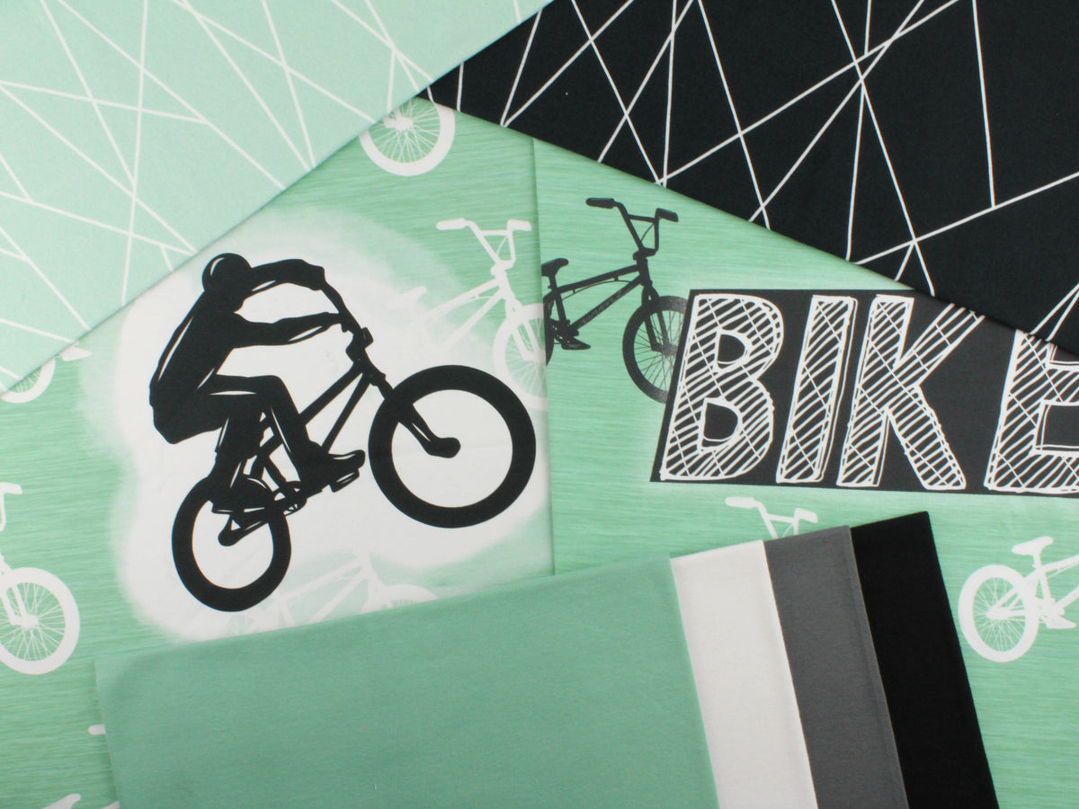 Jersey-Stoff "bike #jade" (1Panel, ca 0,65m)