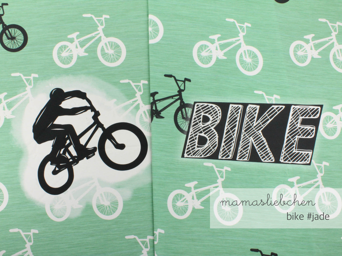 Jersey-Stoff "bike #jade" (1Panel, ca 0,65m)