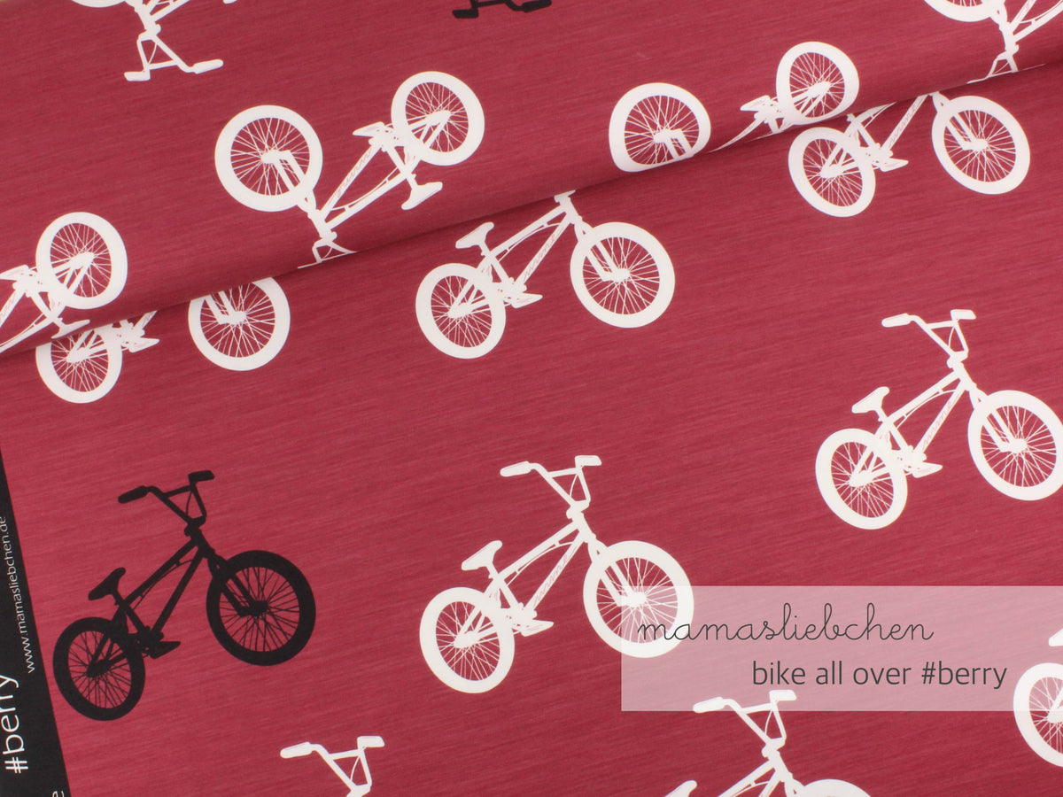 Jersey-Stoff "bikes all over #berry" (0,25m)