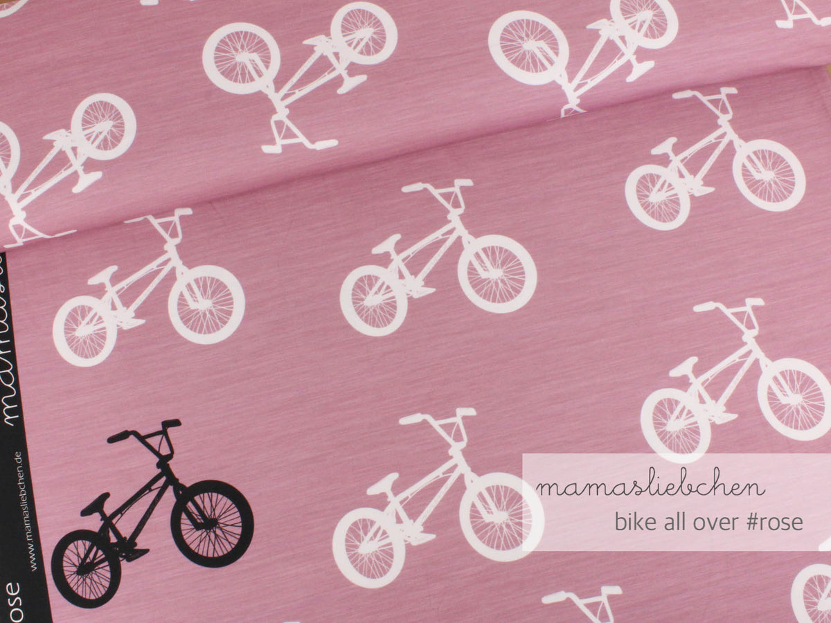 Jersey-Stoff "bikes all over #rose" (0,5m)