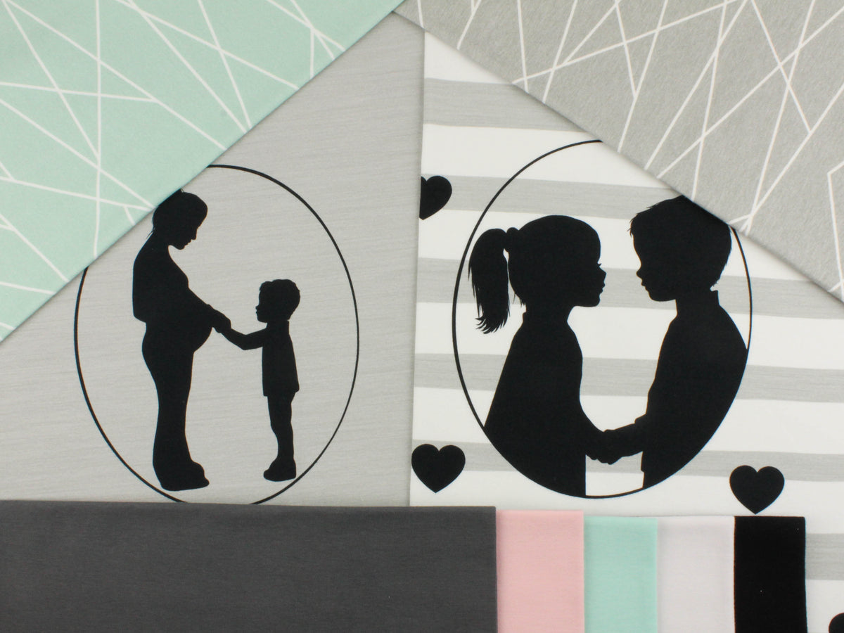 Jersey-Stoff "brother& sister #gray boy" (Panel ca.0,7m)