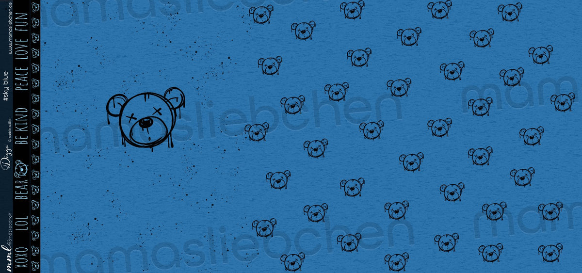 Jersey-Stoff "Digga #sky blue" (1 Panel, ca. 0,80m)