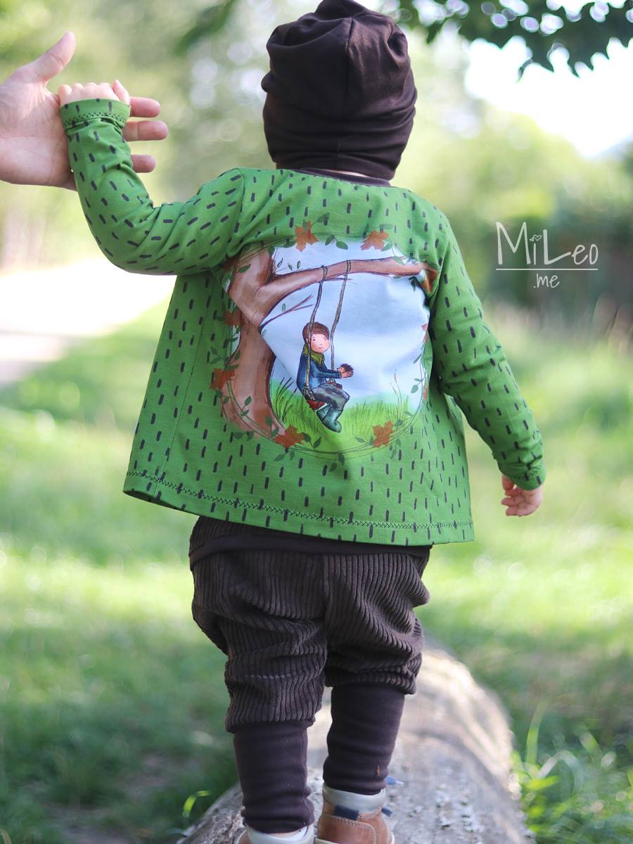 Jersey-Stoff "Fall Kid #Lukas olive" (1 Panel, ca. 0,55m)
