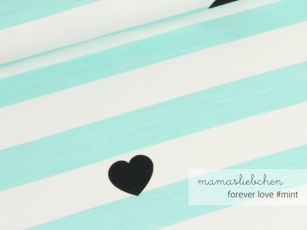 Jersey-Stoff "forever love #mint" (0,25 m)