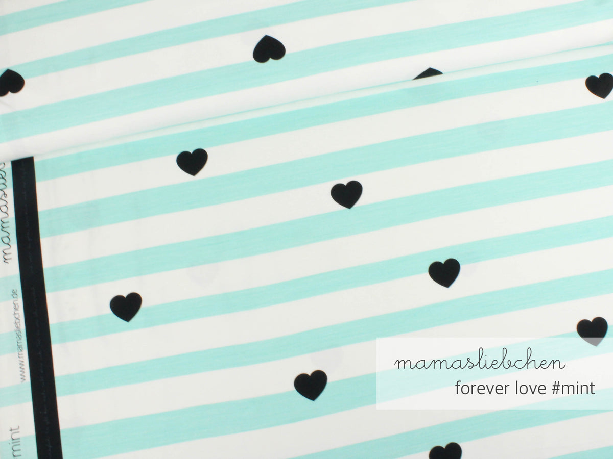 Jersey-Stoff "forever love #mint" (0,25 m)