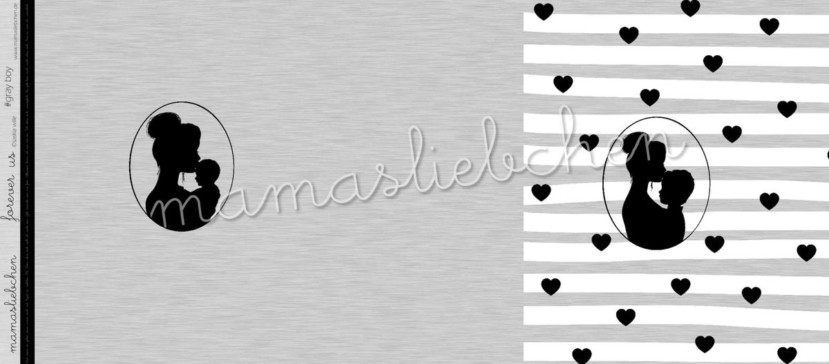 Jersey-Stoff "forever us  #gray boy" (Panel ca.0,7m)