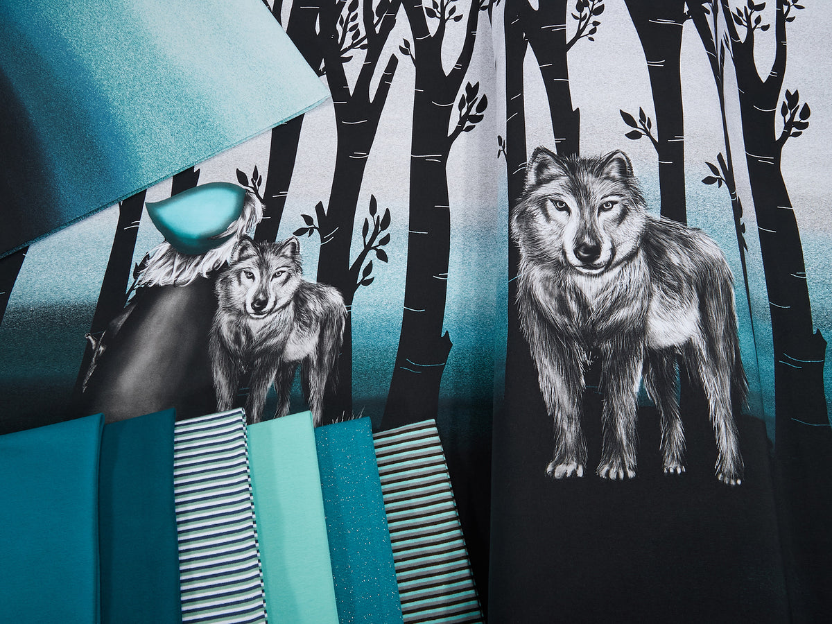 Jersey-Stoff "in the dark #teal" (1Panel/ ca.0,95m)