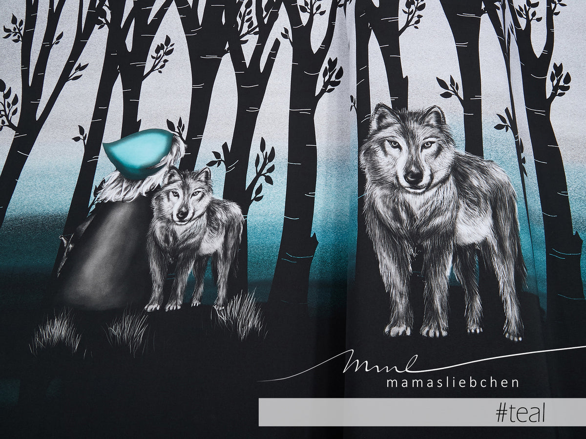 Jersey-Stoff "in the dark #teal" (1Panel/ ca.0,95m)