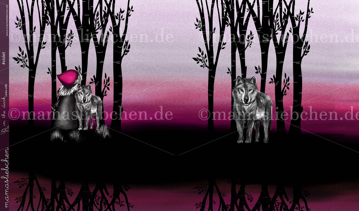 Jersey-Stoff "in the dark #violet" (1Panel/ ca.0,95m)