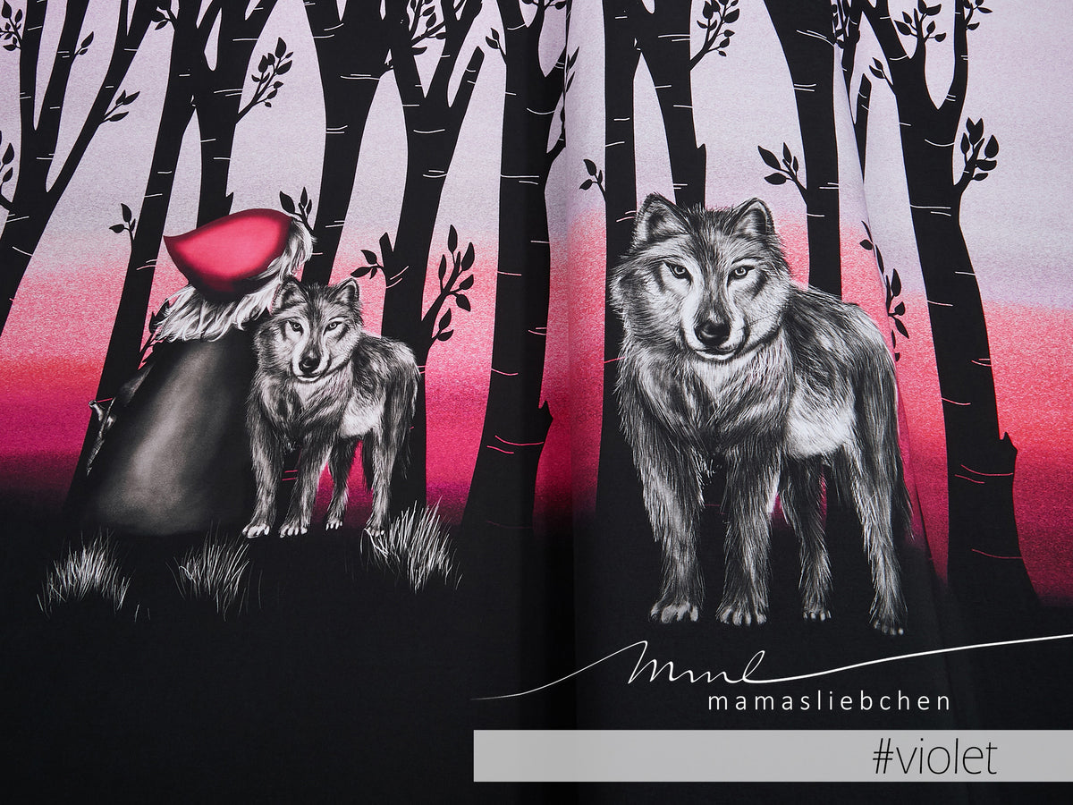 Jersey-Stoff "in the dark #violet" (1Panel/ ca.0,95m)