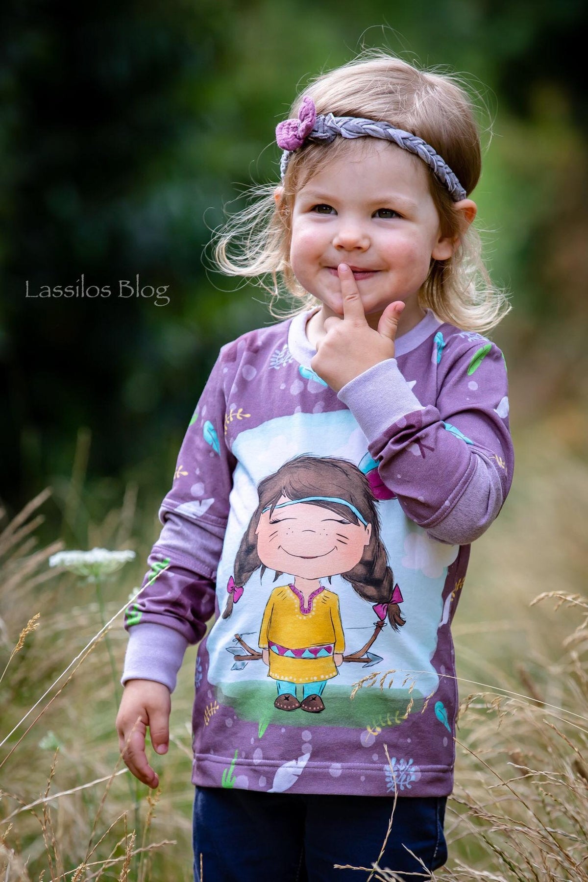 Jersey-Stoff "kleine Feder #lila violet" (1Panel/ ca.0,6m)