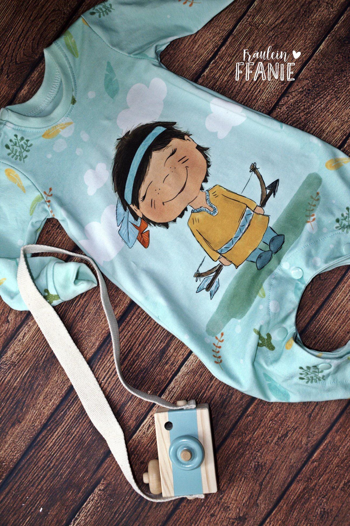 Jersey-Stoff "kleine Feder #nio mint" (1Panel/ ca.0,6m)