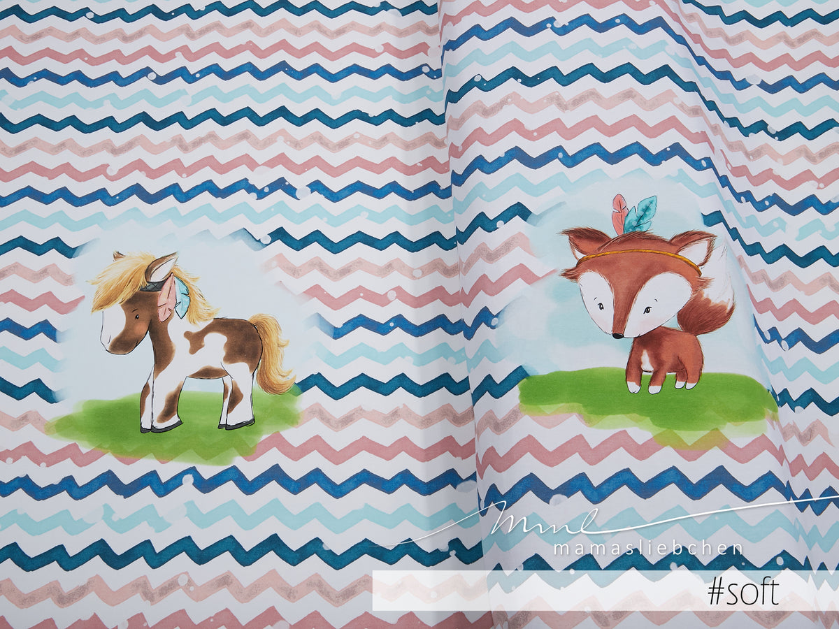 Jersey-Stoff "kleine Feder #soft" (1Panel/ ca.0,65m)