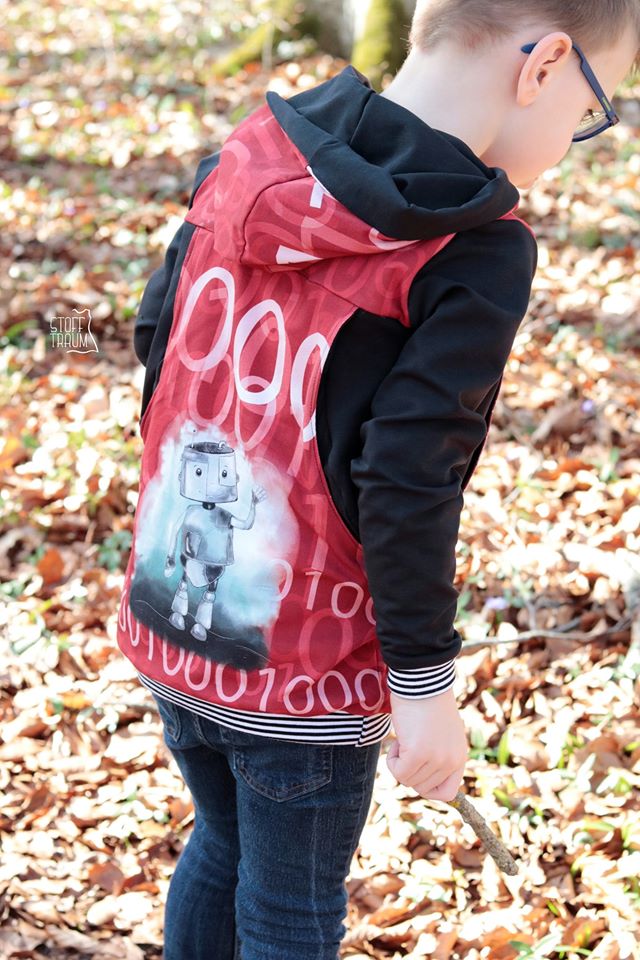 Jersey-Stoff "Leo & Coby #fire" (1Panel/ ca.0,65 m)