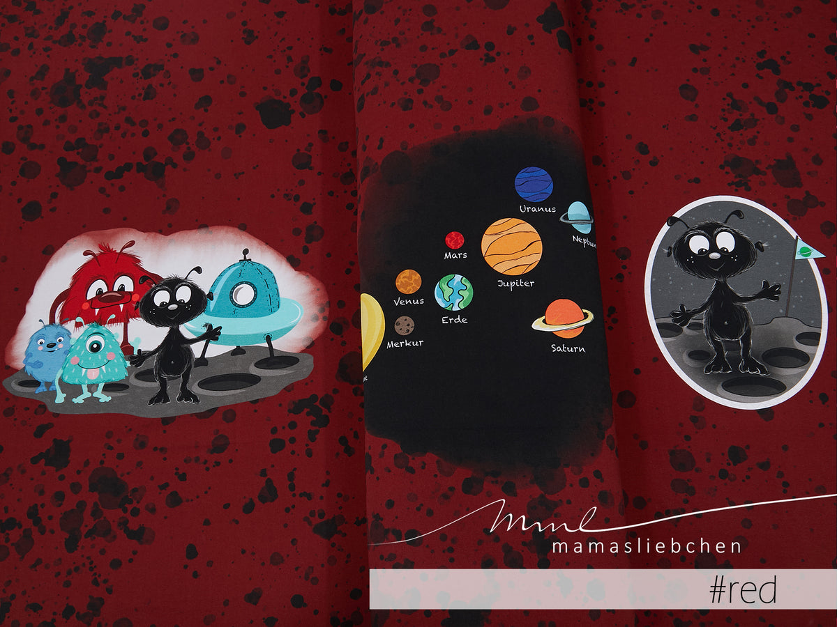 Jersey-Stoff "little monster #red" (1Panel/ ca.0,65m)