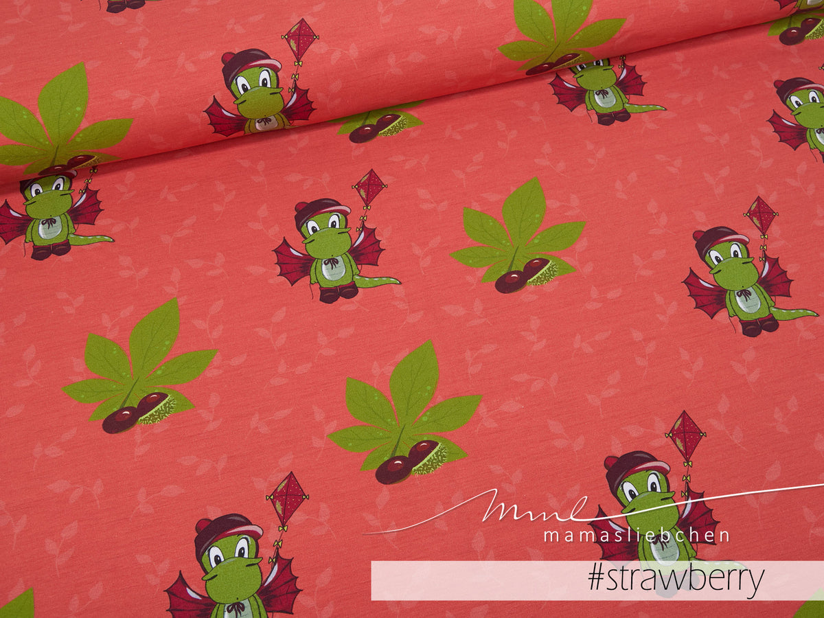 Sommer-Sweat-Stoff "never enough Arvetti #strawberry" (0,5m)