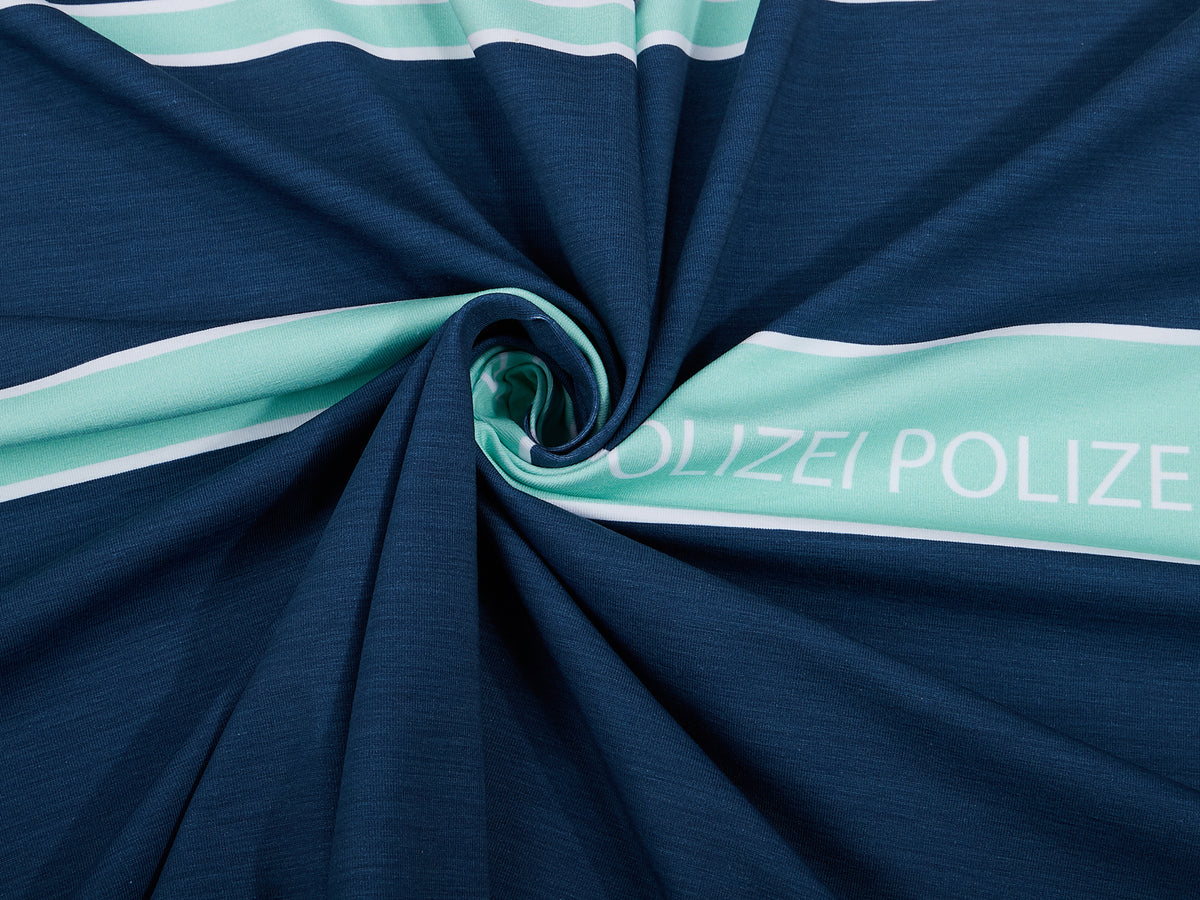 Jersey-Stoff "Polizei COAT #darkblue" (1Panel/ ca.0,65m)