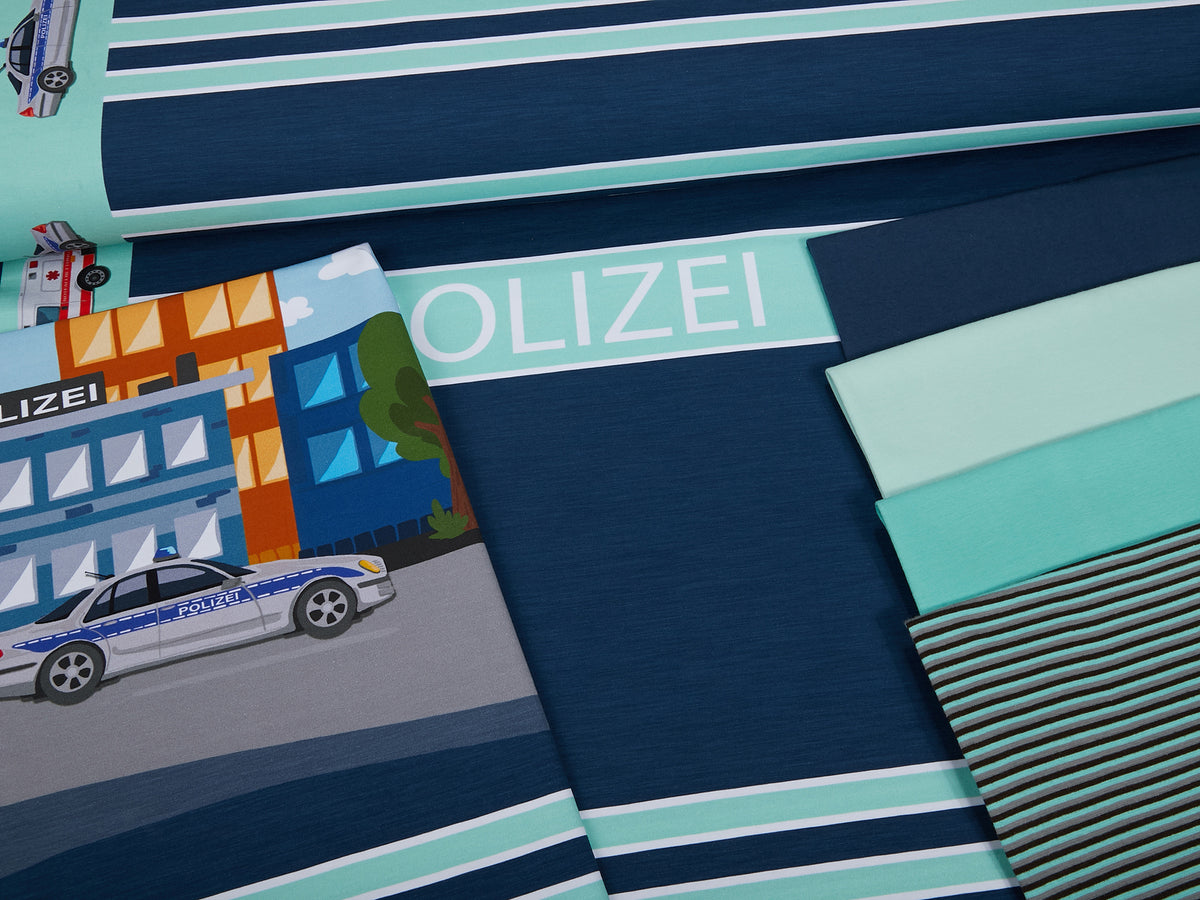 Jersey-Stoff "Polizei COAT #darkblue" (1Panel/ ca.0,65m)