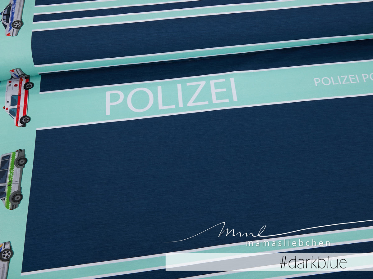 Jersey-Stoff "Polizei COAT #darkblue" (1Panel/ ca.0,65m)