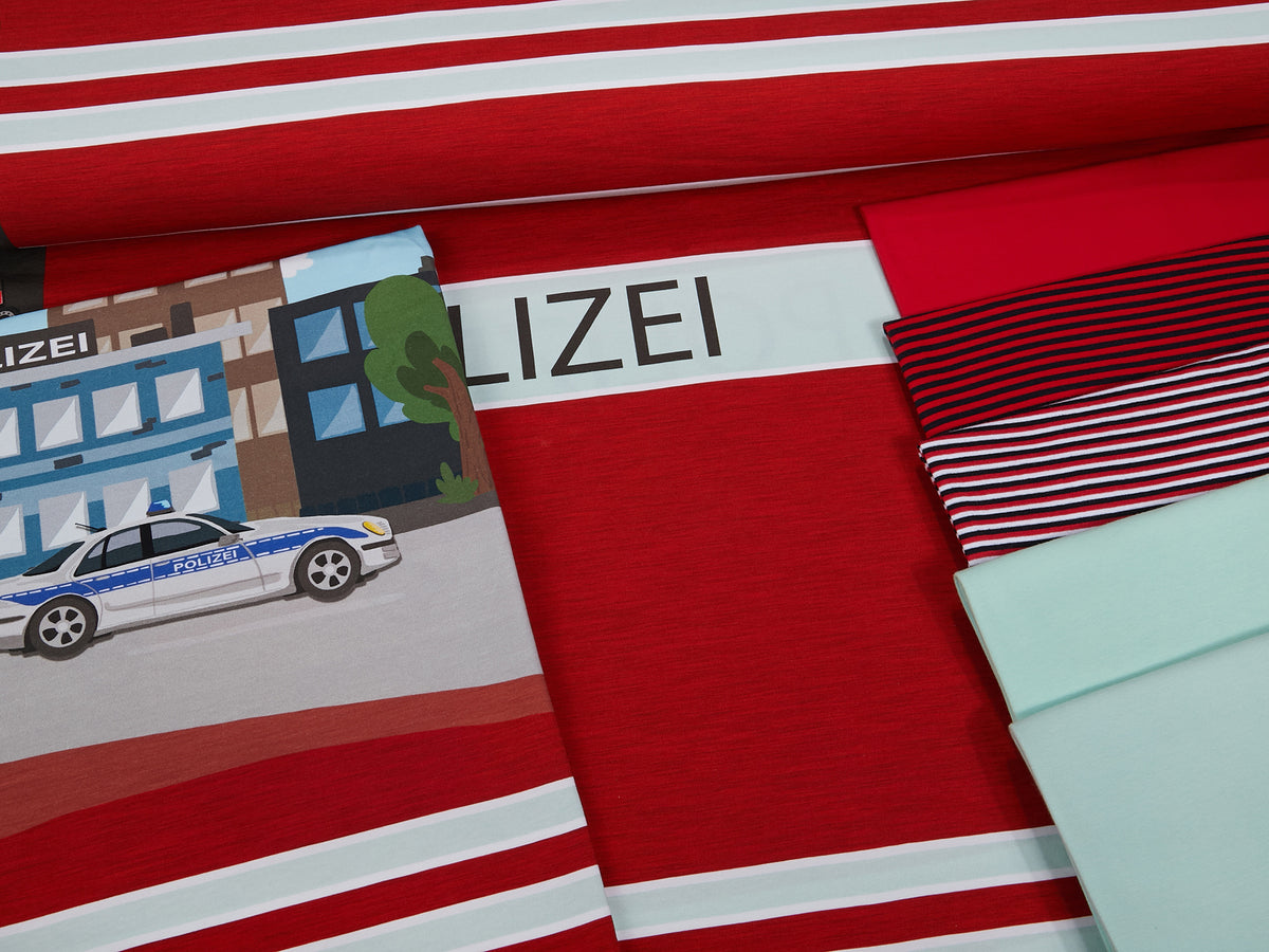 Jersey-Stoff "Polizei COAT #fire" (1Panel/ ca.0,65m)