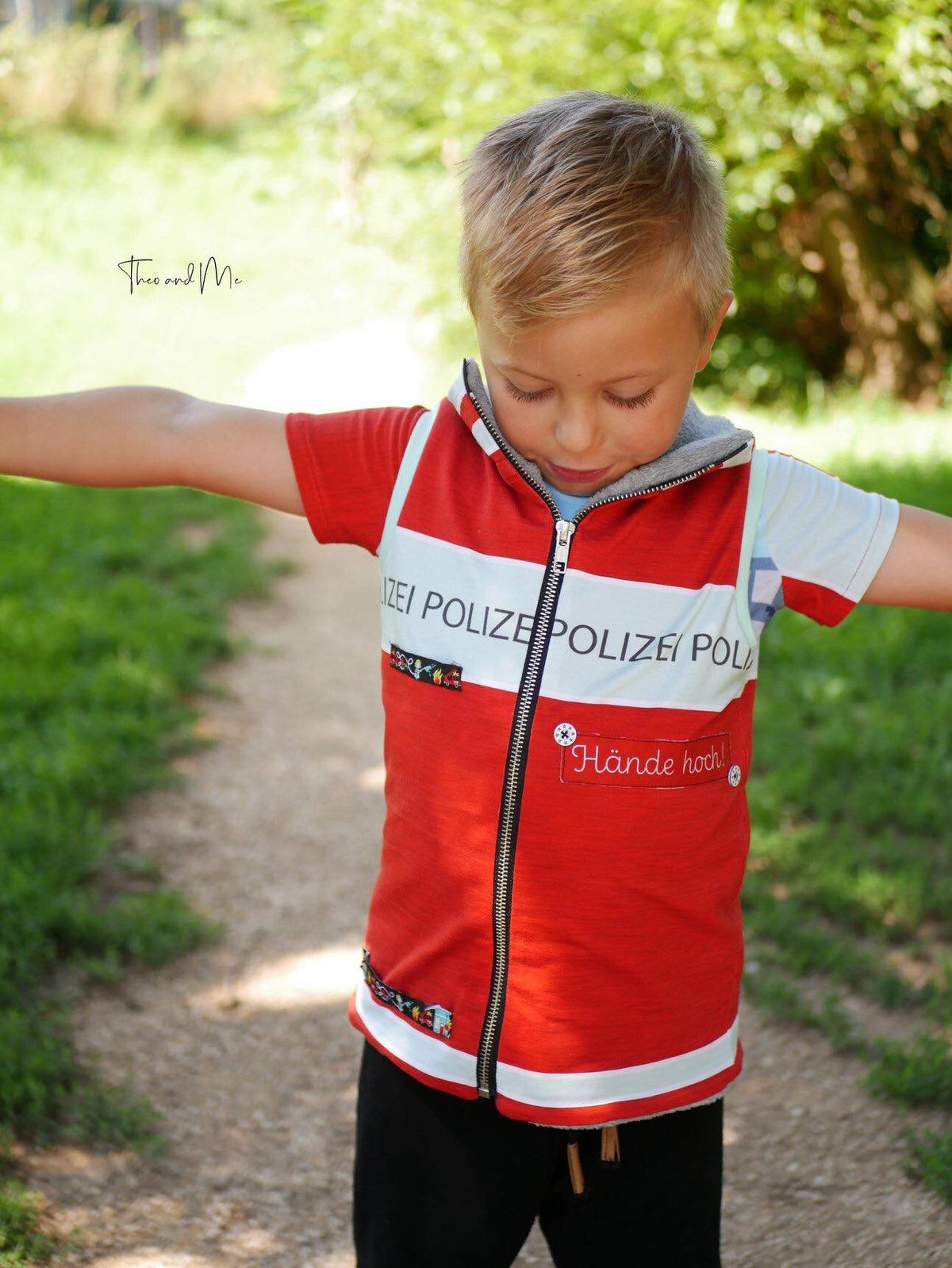 Jersey-Stoff "Polizei COAT #fire" (1Panel/ ca.0,65m)