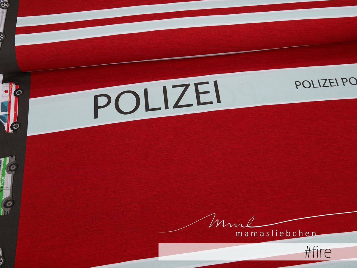 Jersey-Stoff "Polizei COAT #fire" (1Panel/ ca.0,65m)