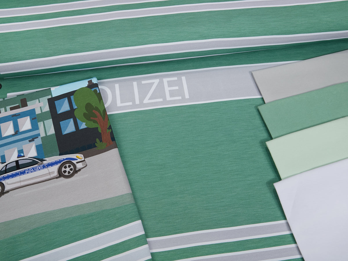 Jersey-Stoff "Polizei COAT #green" (1Panel/ ca.0,65m)