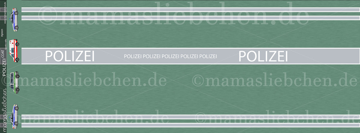 Jersey-Stoff "Polizei COAT #green" (1Panel/ ca.0,65m)