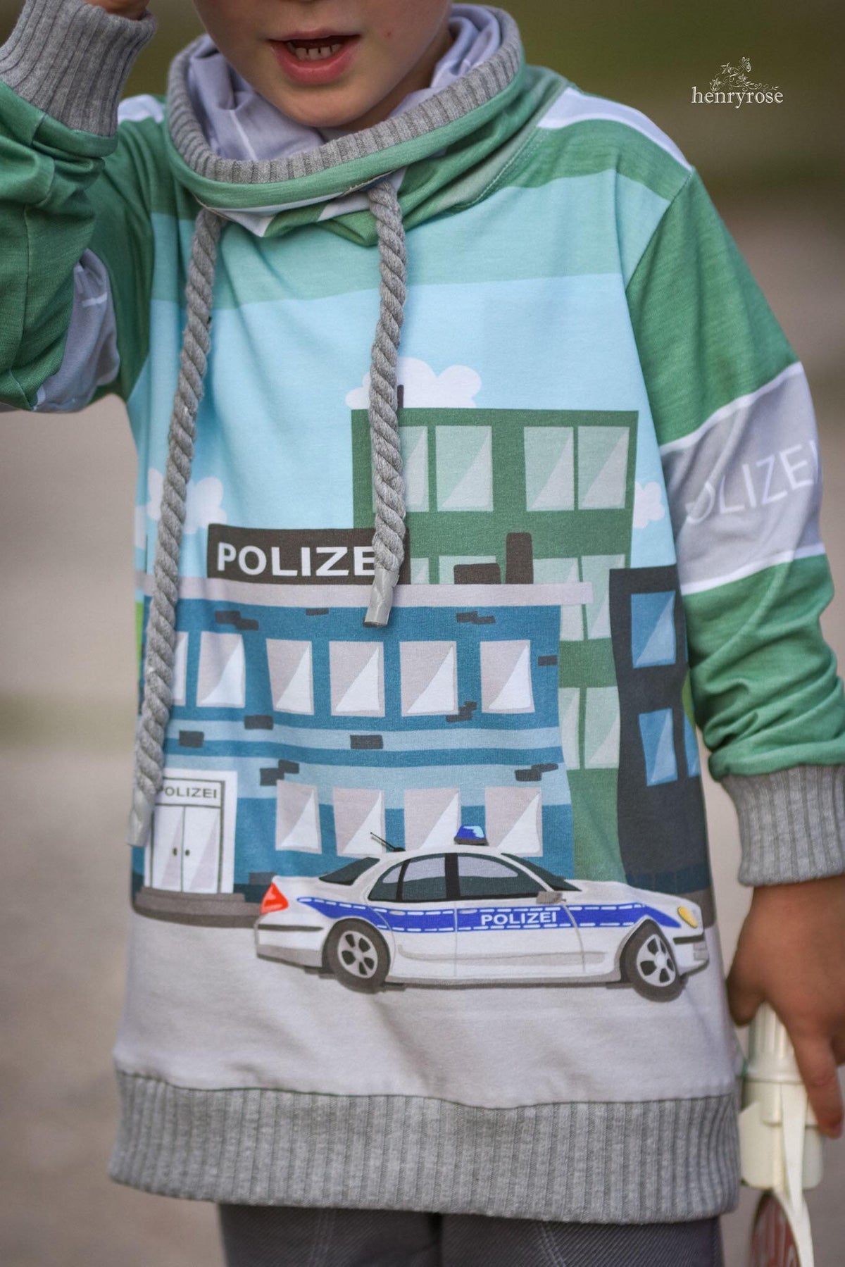 Jersey-Stoff "Polizei #green" (1Panel/ ca.0,65m)