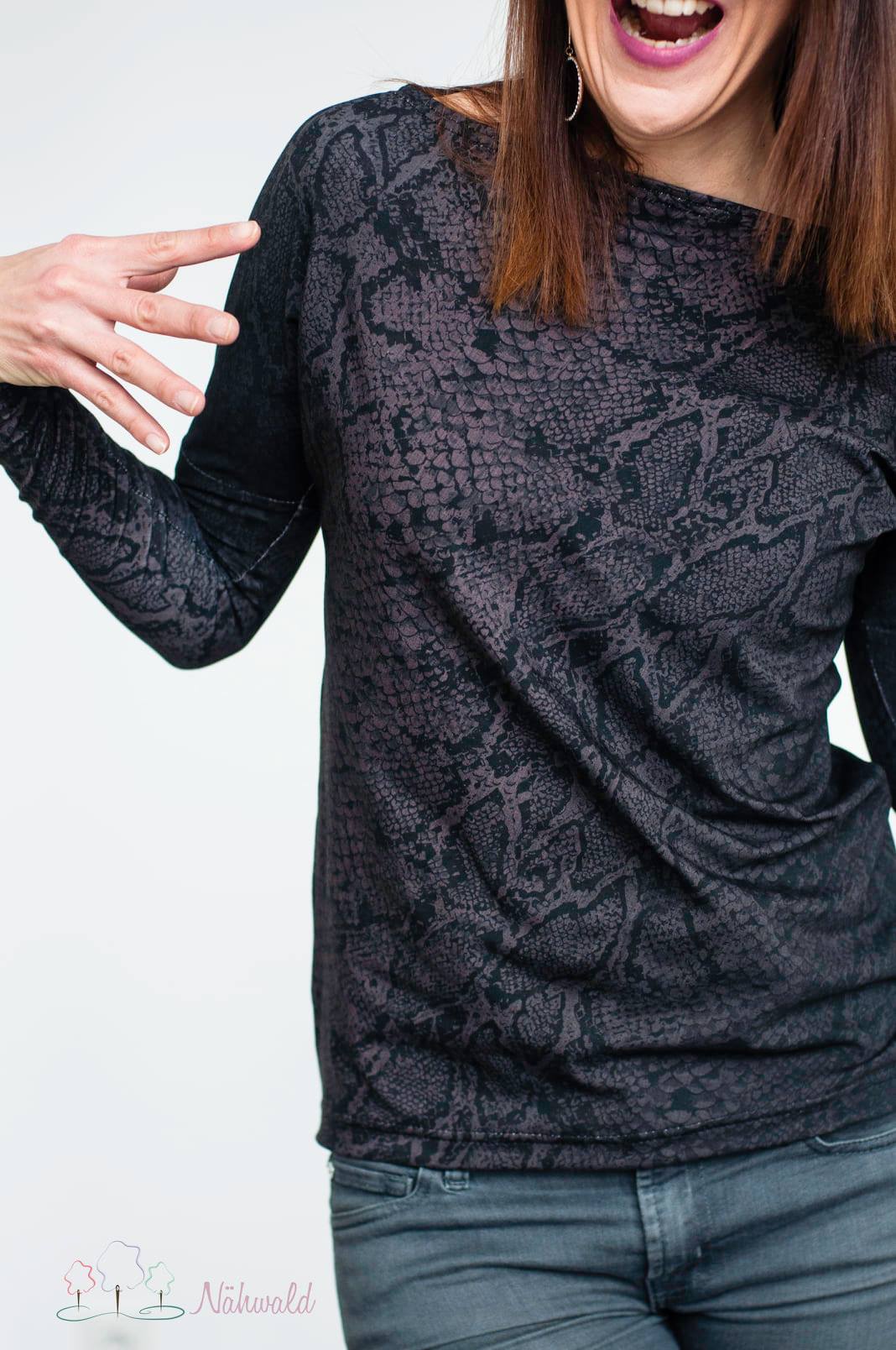 Jersey-Stoff "Snake #mauve" (0,25 m)