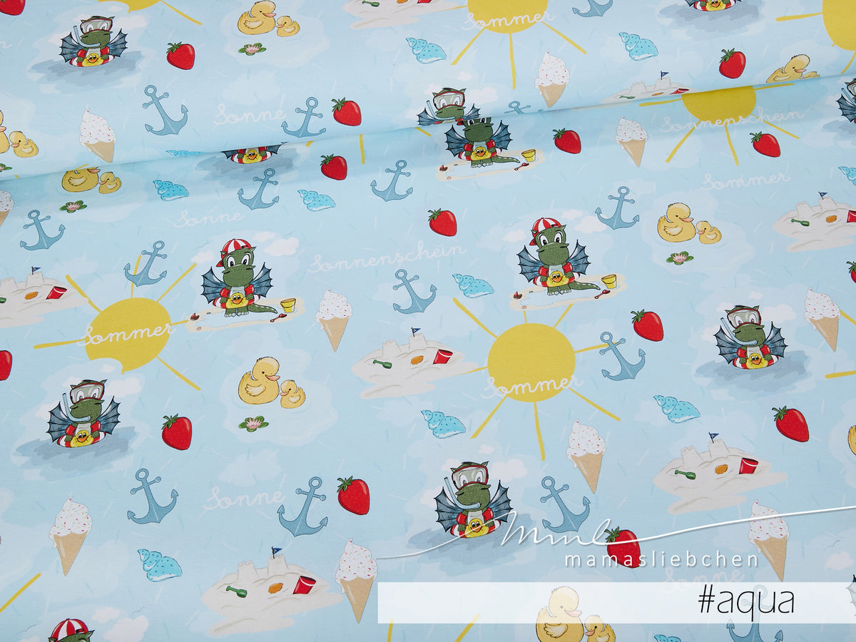Jersey-Stoff "Sommerliebe Arvetti #aqua" (0,25m)