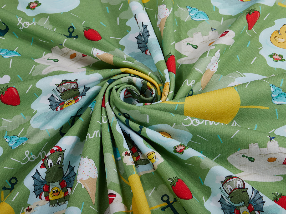 Jersey-Stoff "Sommerliebe Arvetti #green" (0,25m)