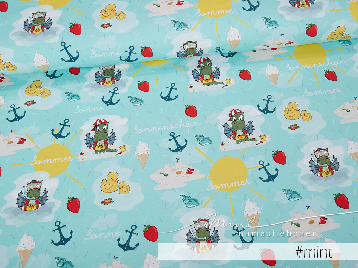 Jersey-Stoff "Sommerliebe Arvetti #mint" (0,25m)