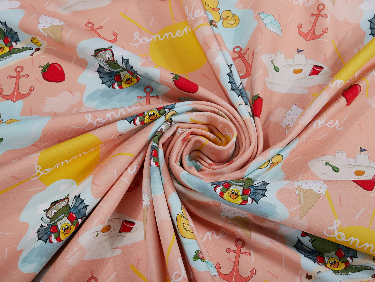 Jersey-Stoff "Sommerliebe Arvetti #peach" (0,25m)