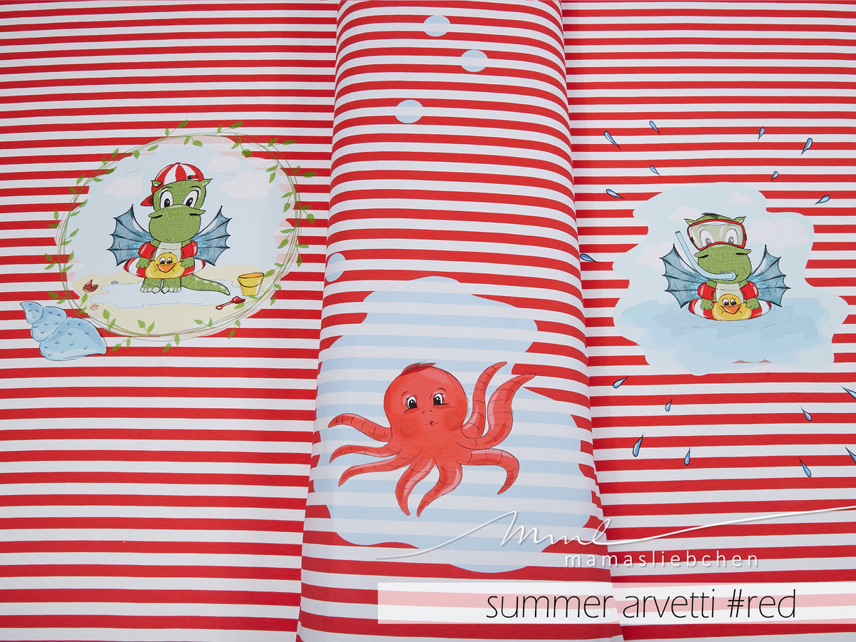 Jersey-Stoff "Summer Arvetti #red" (1Panel/ ca.0,65m)