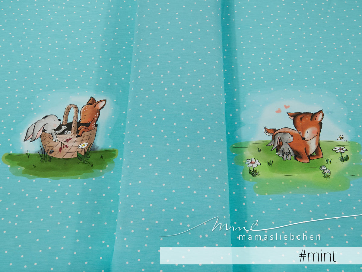 Jersey-Stoff "sweethearts #mint" (1Panel, ca. 0,65m)
