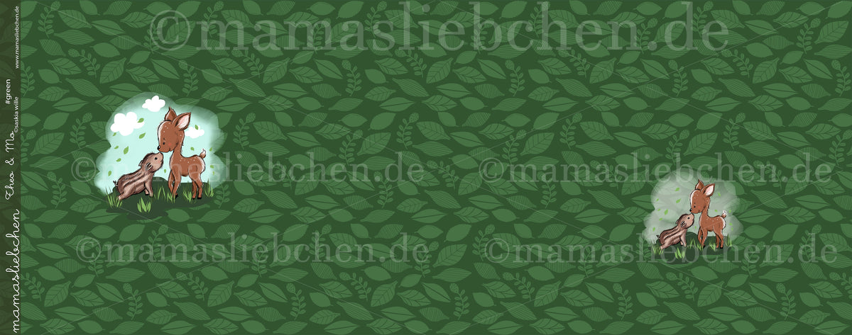 Jersey-Stoff "Theo & Mo #green" (1Panel/ ca.0,65m)