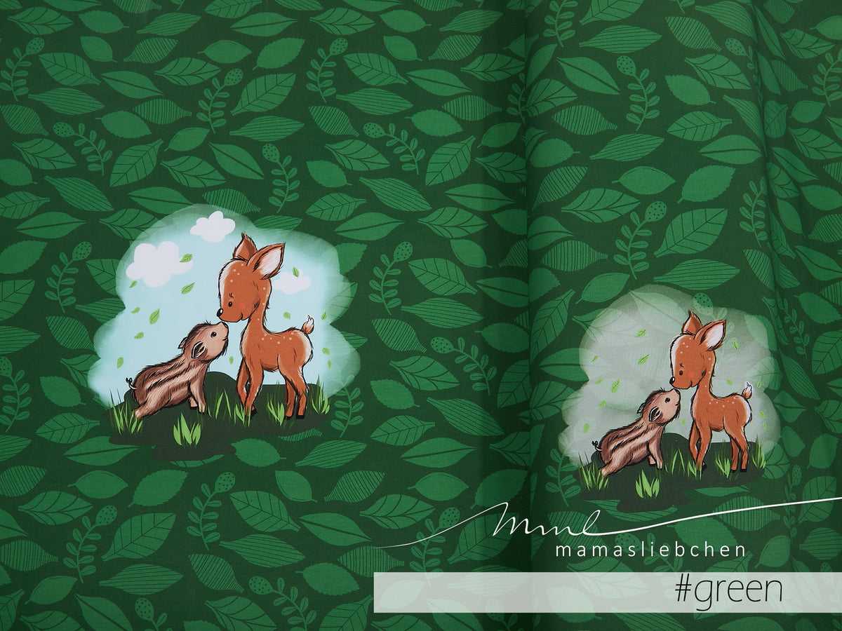 Jersey-Stoff "Theo & Mo #green" (1Panel/ ca.0,65m)
