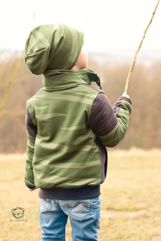 Jersey-Stoff "tigerwaves #olive" (0,5m)