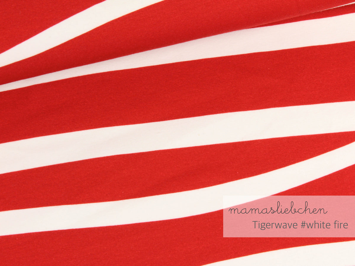 Jersey-Stoff "tigerwaves #white-fire" (0,25m)