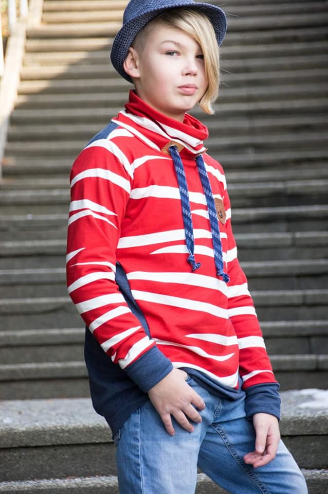 Sommer- Sweat-Stoff "tigerwaves #white-fire" (0,5m)
