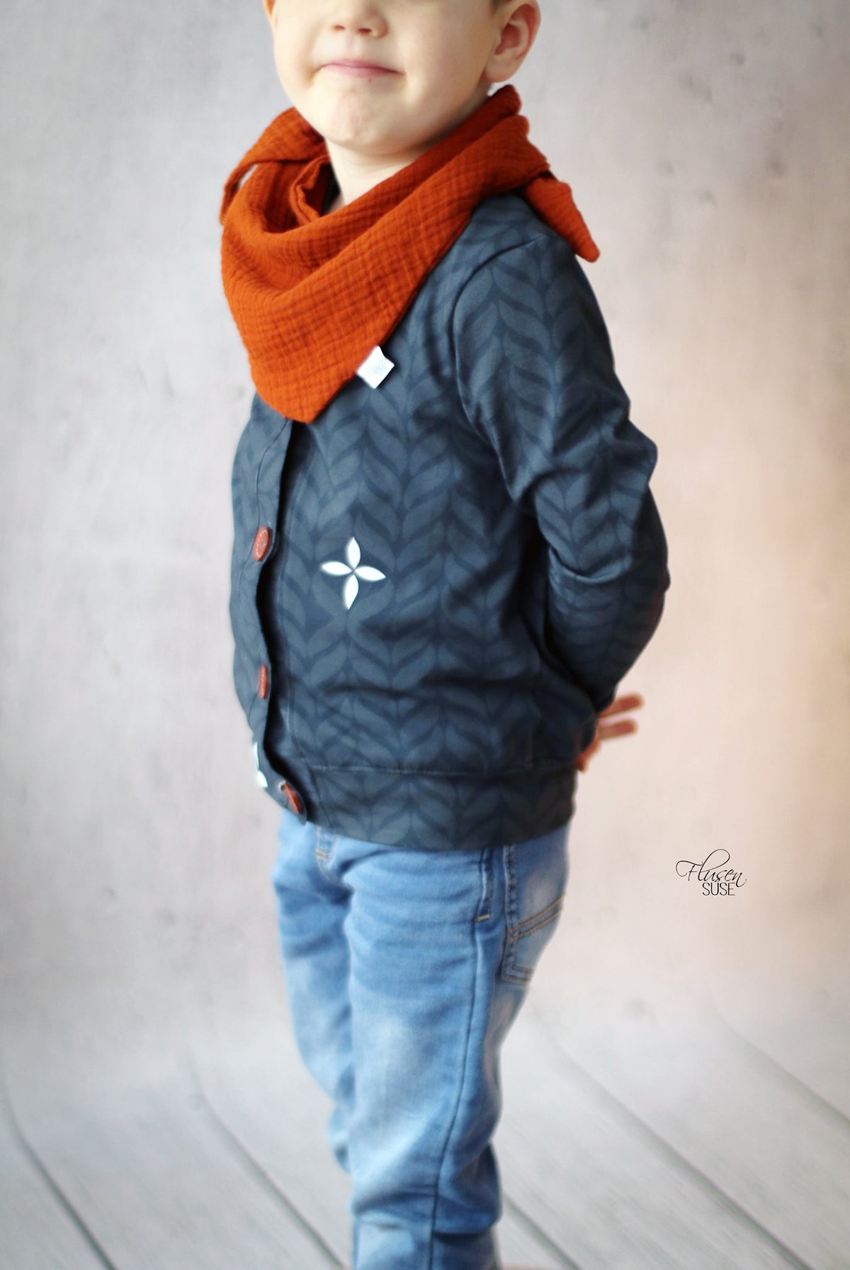 Jersey-Stoff "Trailing leaves #jeans" (0,5 m)