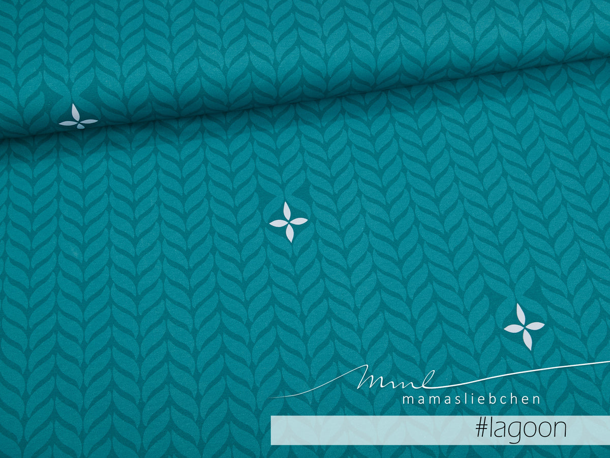 Jersey-Stoff "trailing leaves #lagoon" (0,25m)