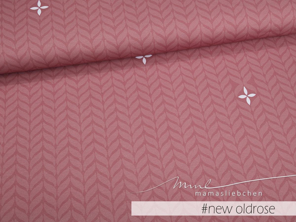 Jersey-Stoff "trailing leaves #new oldrose" (0,5m)