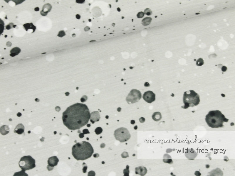 Jersey-Stoff "wild&free grungy dots #gray" (0,5 m)