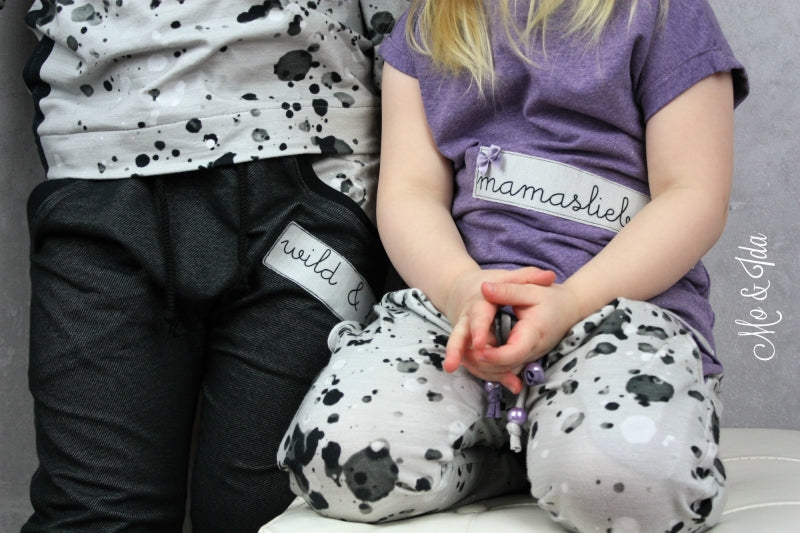 Jersey-Stoff "wild&free grungy dots #gray" (0,5 m)