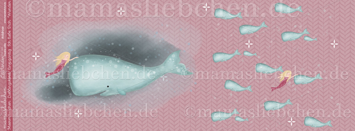 Jersey-Stoff "(W)Under the sea #oldrose" (1Panel/ ca.0,65 m)