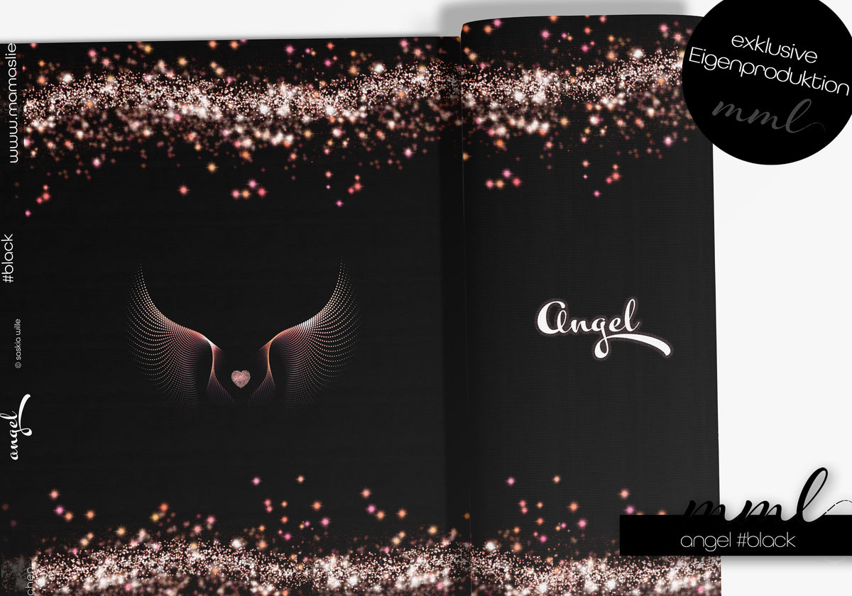 Sommer-Sweat-Stoff "angel #black" (Panel ca 1,0m)