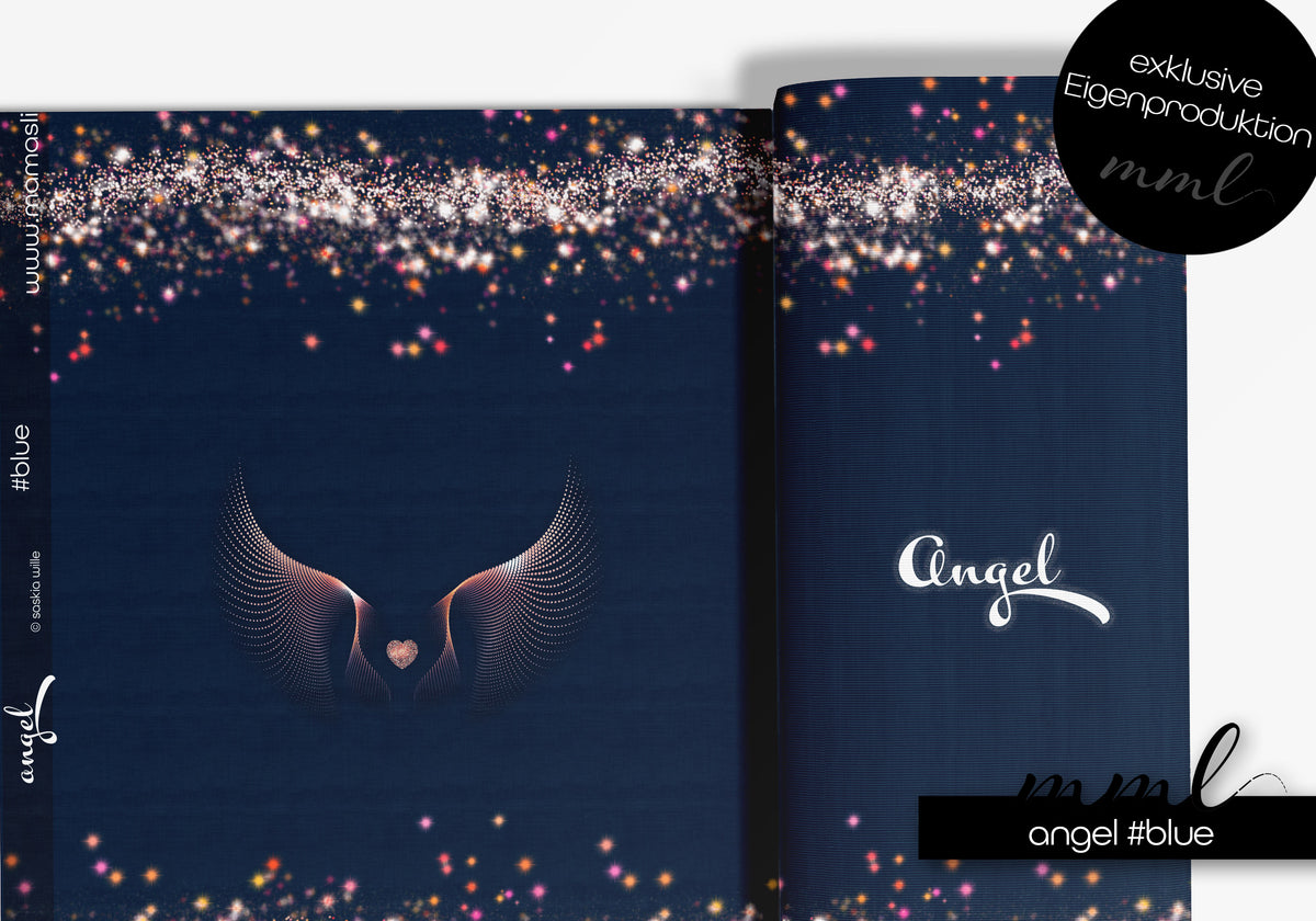 Sommer-Sweat-Stoff "angel #blue" (Panel ca 1,0m)